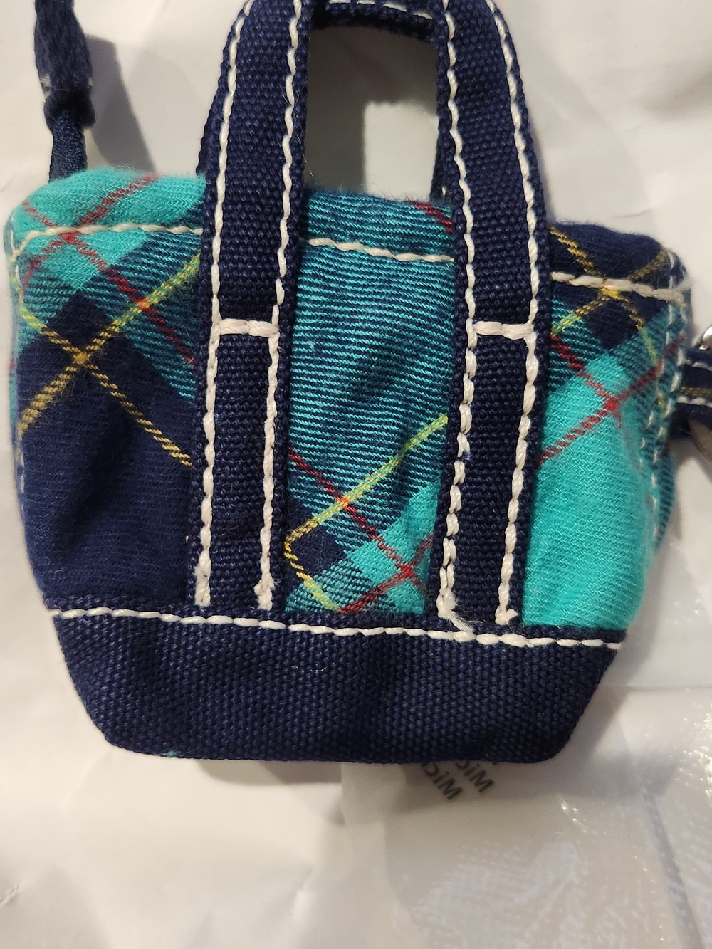 Blue & Teal Plaid Mini Tote Bag - Women